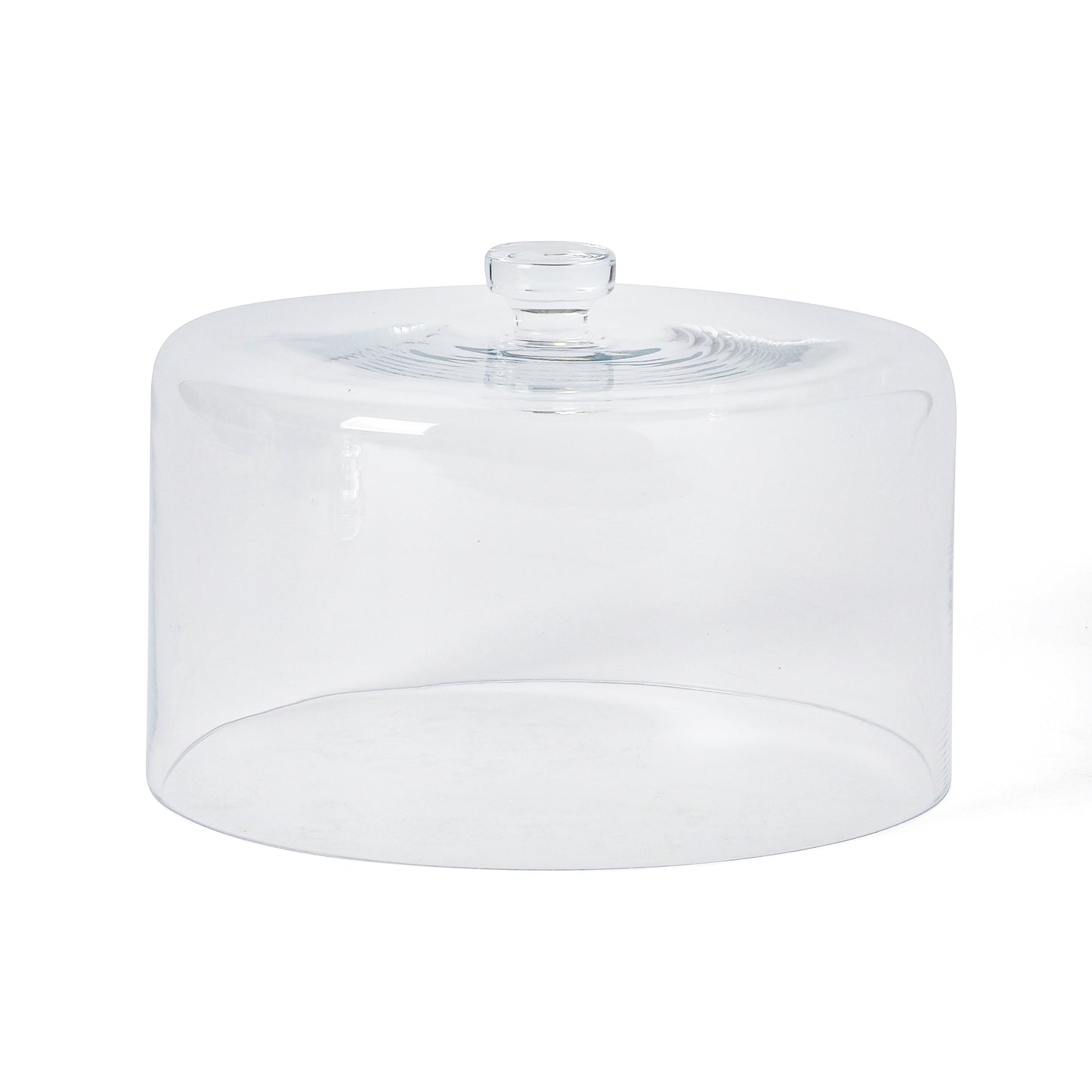 Martha Stewart Watercrest Glass Cake Stand with Dome, 10.2 Inch Clear Footed Pedestal Cake Stand with Glass Lid Cover, Handmade Glassware