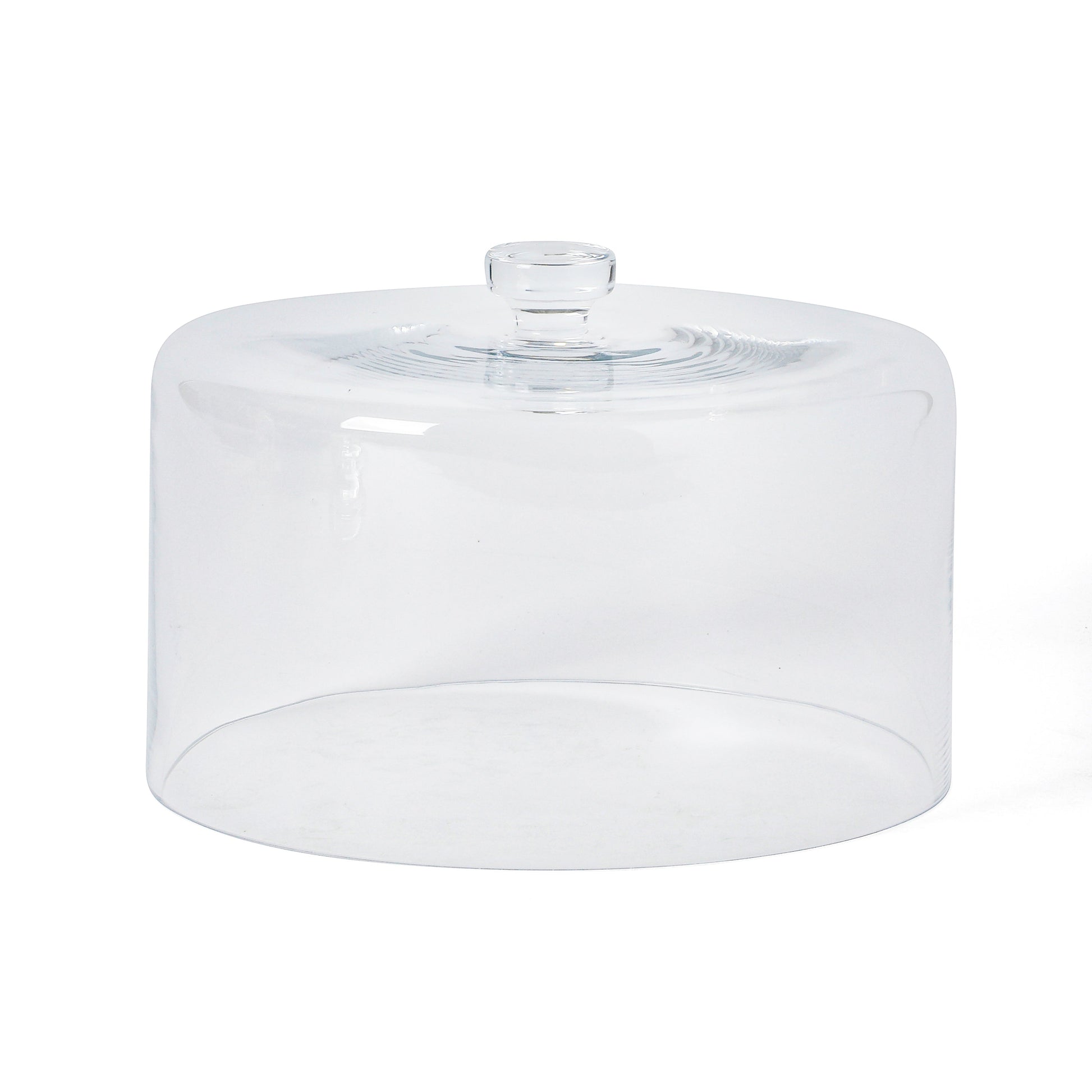 Martha Stewart Watercrest Glass Cake Stand with Dome, 10.2 Inch Clear Footed Pedestal Cake Stand with Glass Lid Cover, Handmade Glassware
