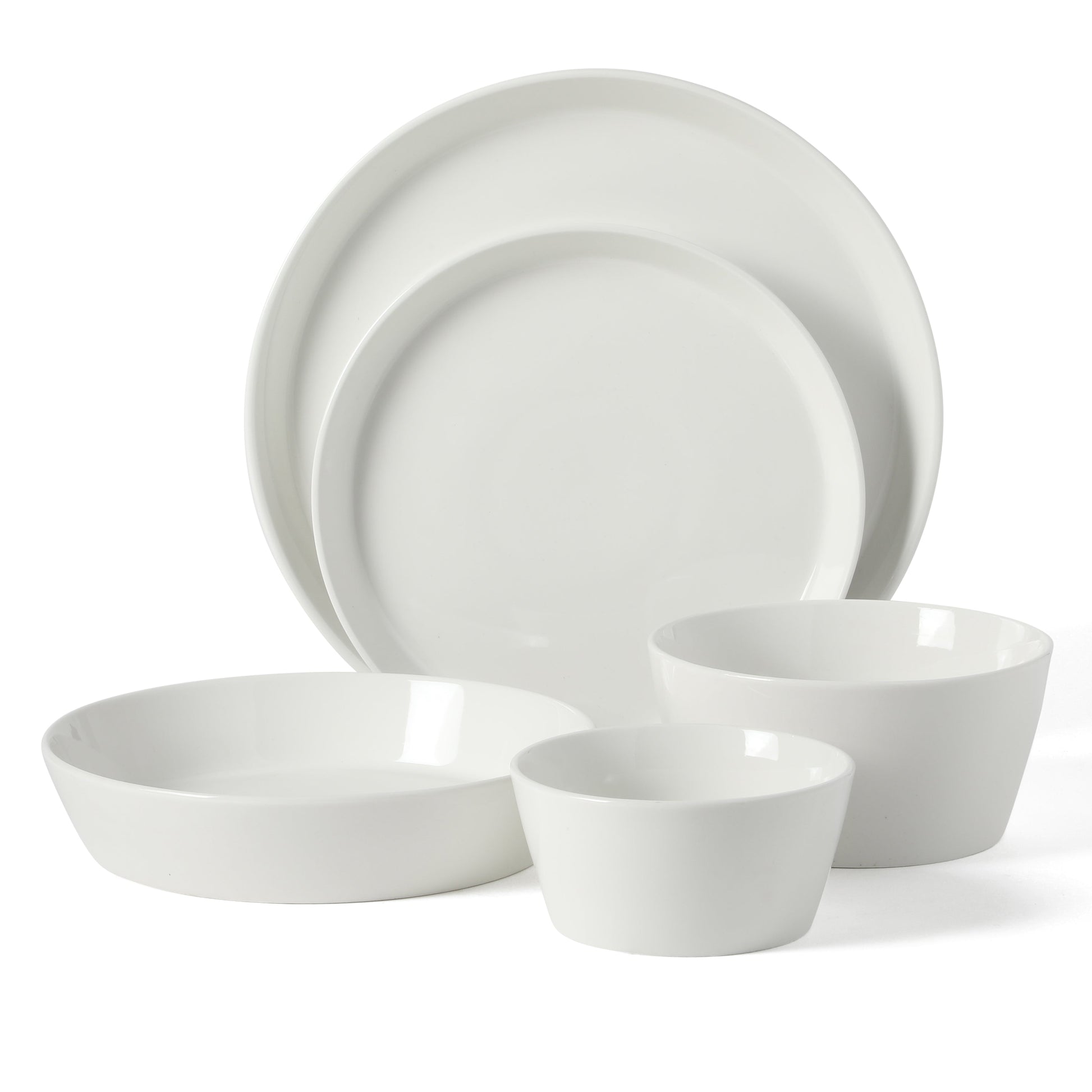 Martha Stewart Plates and Bowls Sets, 30-Piece Porcelain Dinnerware Set for 6, Dinner Plates, Dessert Plates, Pasta Bowls, Cereal & Fruit Bowls
