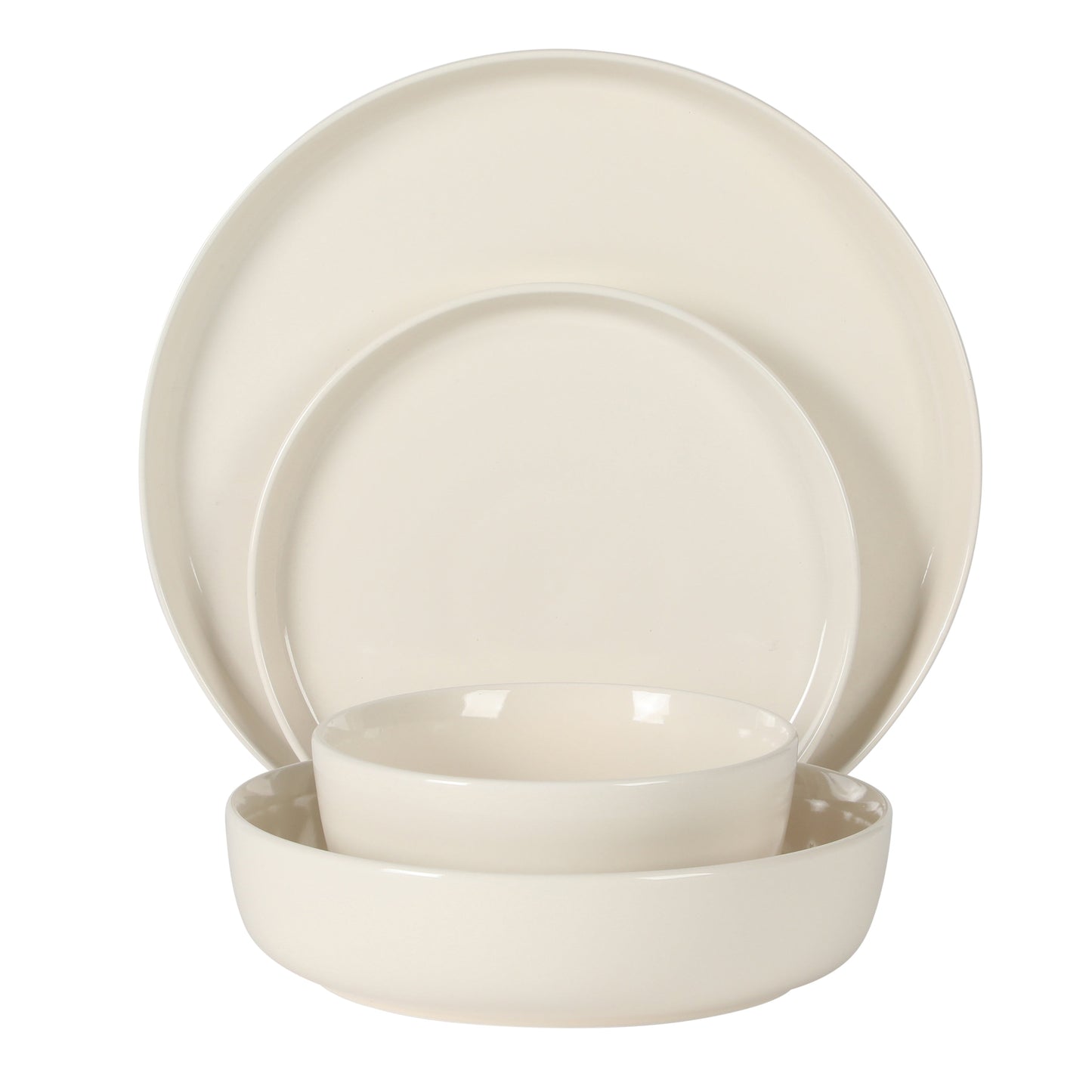 Gibson Home Serenity 16 Piece Modern Porcelain Dinnerware Set for 4, Plates and Bowls Set, Dinner Plates, Salad Plates,  Cereal Bowls