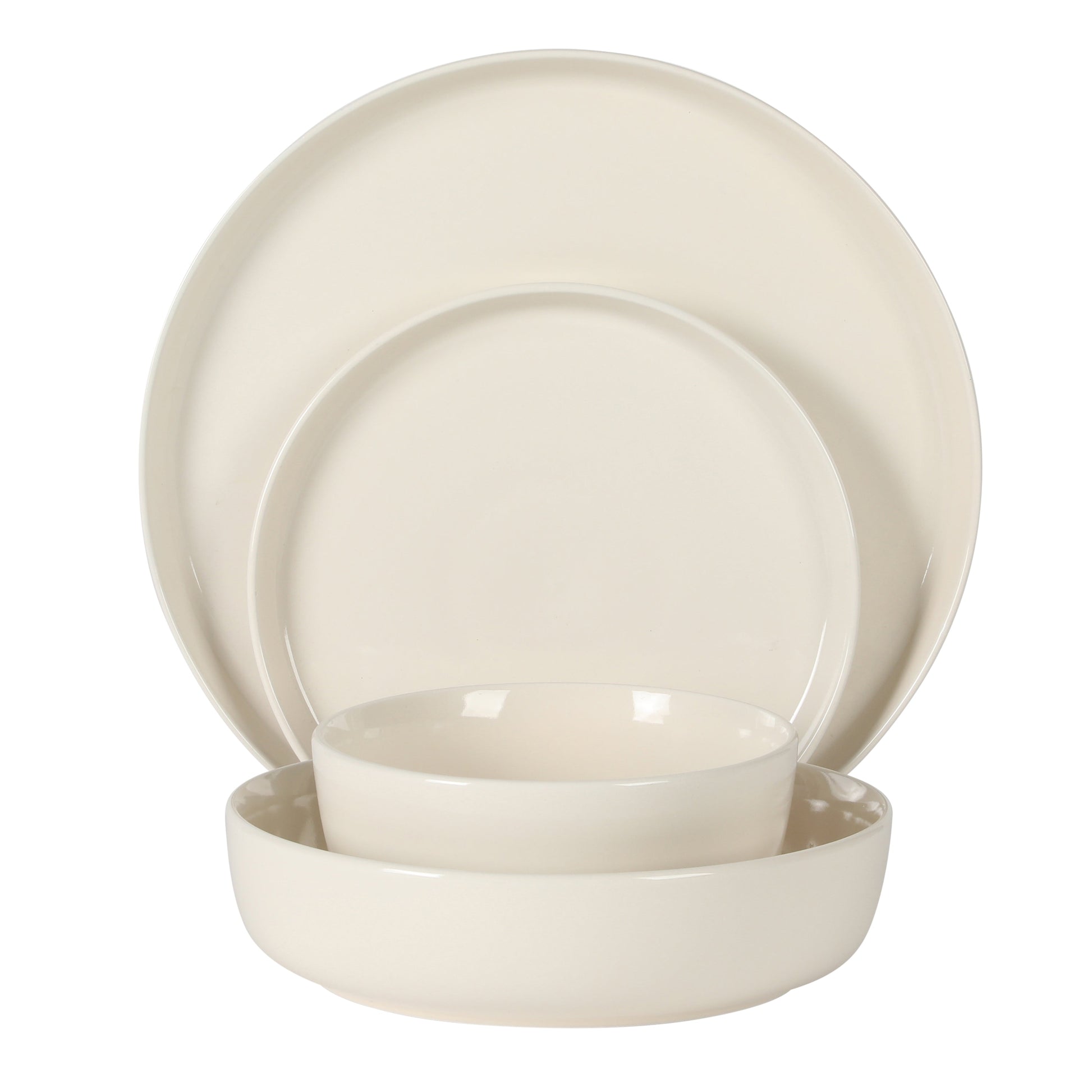 Gibson Home Serenity 16 Piece Modern Porcelain Dinnerware Set for 4, Plates and Bowls Set, Dinner Plates, Salad Plates,  Cereal Bowls