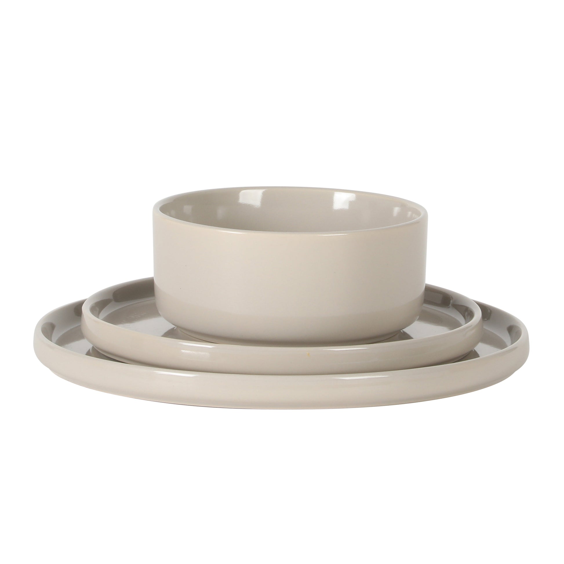 Gibson Elite Moonstone 12 Piece Modern Stoneware Dinnerware Set for 4, Grey Plates and Bowls Set, Dinner Plates, Salad Plates, Bowls