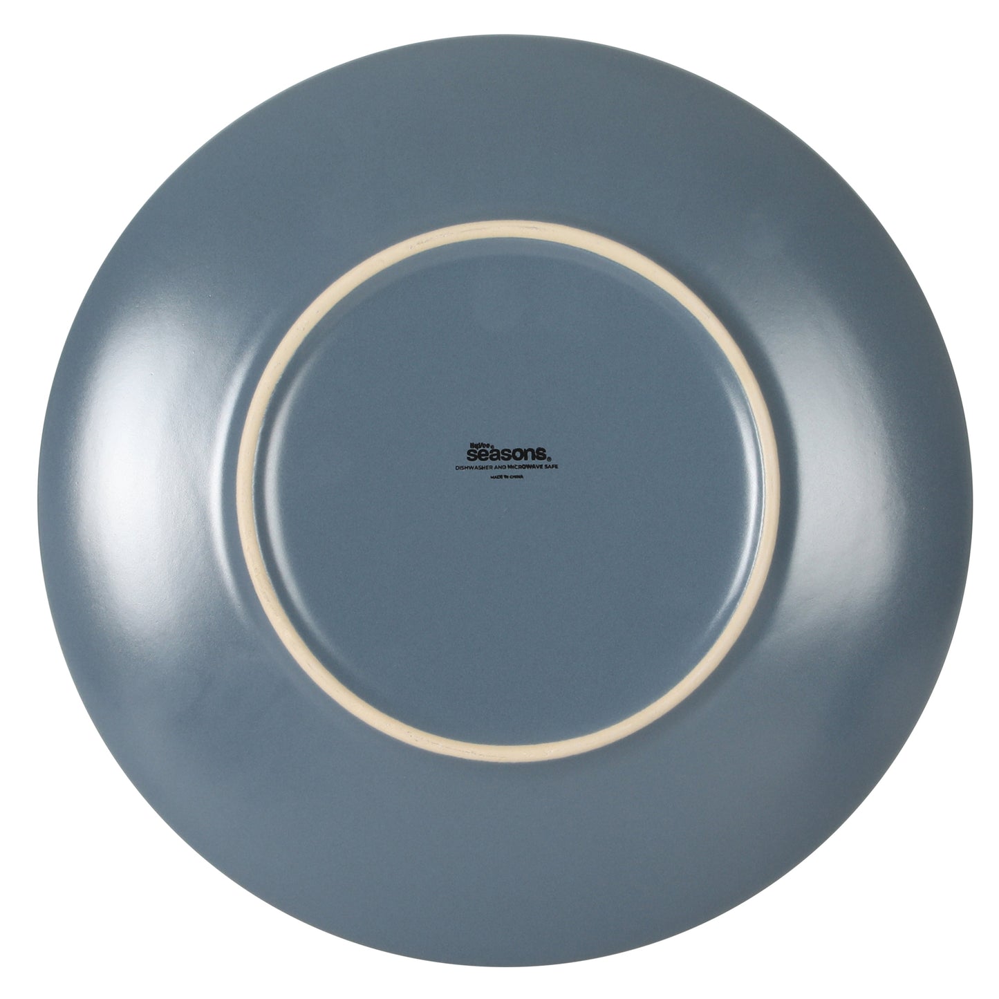 Gibson Elite Oxford Blue Plates and Bowls Sets, 16 Piece Stoneware Dinnerware Sets for 4, Dinner Plates Dessert Plates Bowls Mugs