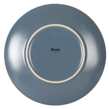 Gibson Elite Oxford Blue Plates and Bowls Sets, 16 Piece Stoneware Dinnerware Sets for 4, Dinner Plates Dessert Plates Bowls Mugs