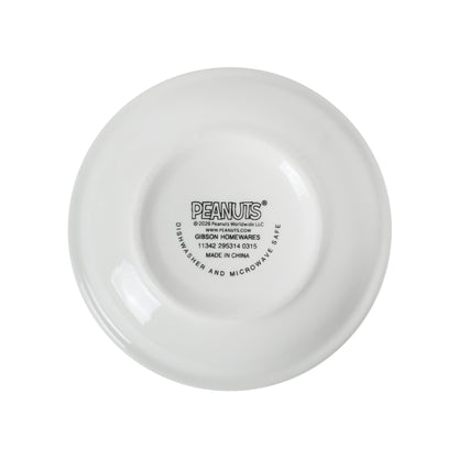 Peanuts Snoopy Cereal Bowls, Set of 4, 4.5-Inch Porcelain Snack Bowls for Ice Cream and Dessert, Sunday Comic Strip Design with Snoopy and Woodstock