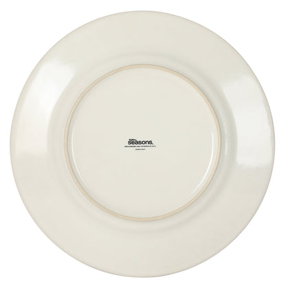 Gibson Elite Soleil 12 Piece Linen White Stoneware Dinnerware Set for 4, Plates and Bowls Set with Dinner Plates, Salad Plates and Bowls