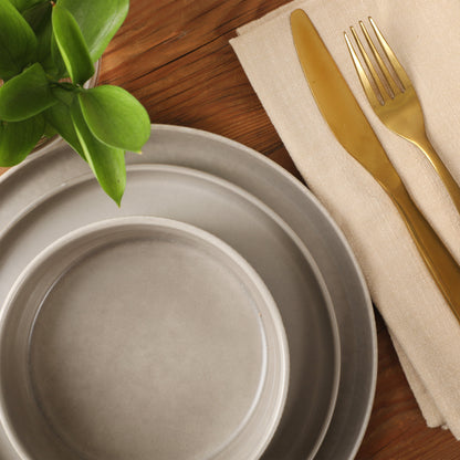 Gibson Elite Avant-Garde 12 Piece Stoneware Dinnerware Set for 4, Plates and Bowls Set with Reactive Glaze,  Dinner Plates, Salad Plates, Bowls