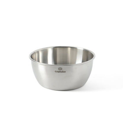 Calphalon Astro Mixing Bowls, 3-Piece Stainless Steel Mixing Bowl Set with Matte Finish, Nesting Metal Mixing Bowls for Baking and Prep, Silver