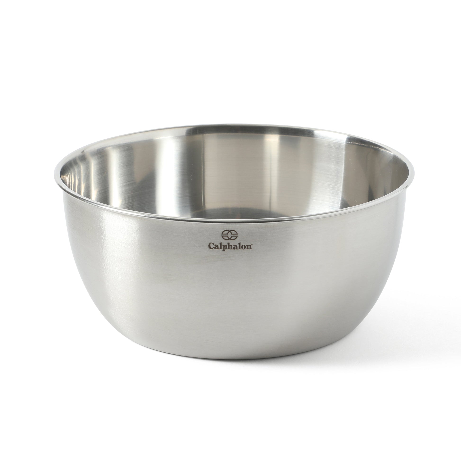 Calphalon Astro Mixing Bowls, 3-Piece Stainless Steel Mixing Bowl Set with Matte Finish, Nesting Metal Mixing Bowls for Baking and Prep, Silver