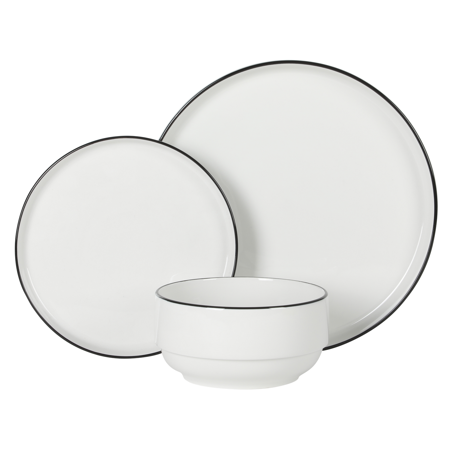 Gibson Home Rothernberg Stackable 18 Piece, Service for 6, Porcelain Plates and Bowls Set