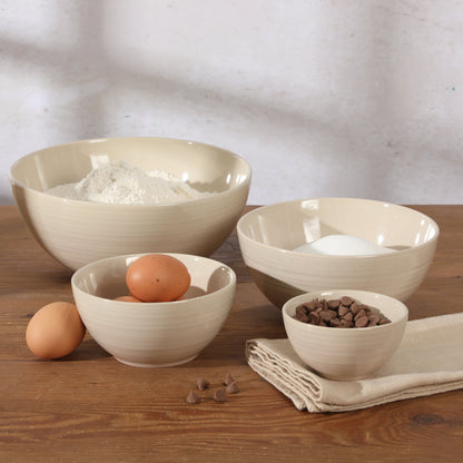 Gibson Elite Maple Grove 4-Piece Stoneware Nesting Bowl Set, Reactive Glaze Mixing and Serving Bowls, Dishwasher Safe