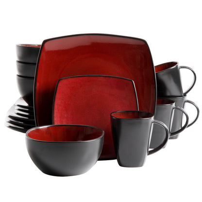 Gibson Elite Soho Lounge Square 16-Piece Stoneware Dinnerware Set