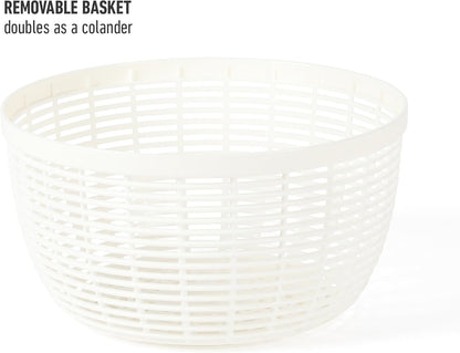 Calphalon Aero 6.3 Qt Stainless Steel Salad Spinner, Fruit Washer, Fruit Washing Bowl with Strainer, Vegetable Cleaner, Salad Cleaner, Lettuce Washer