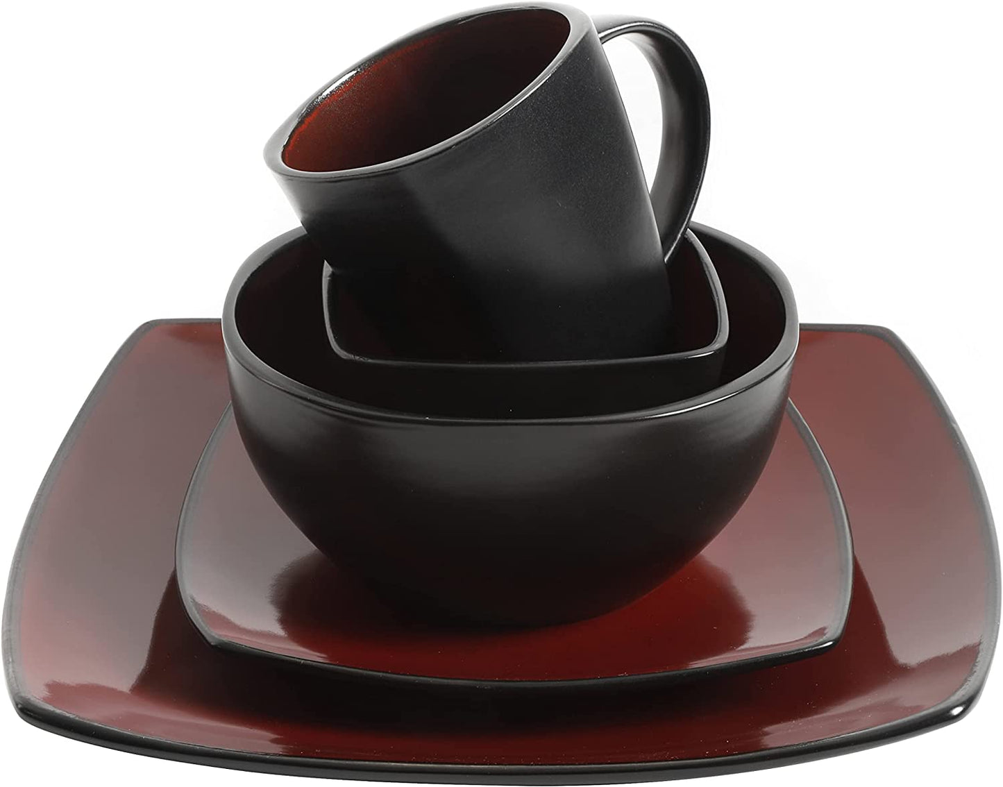 Gibson Elite Soho Lounge Square 40-Piece Reactive Stoneware Dinnerware Set
