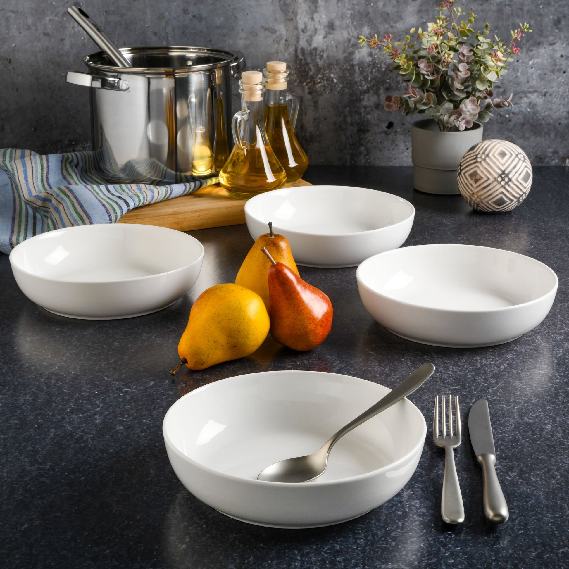 Gibson Home Zen Buffet 4-Piece Porcelain Dinner Bowl Set