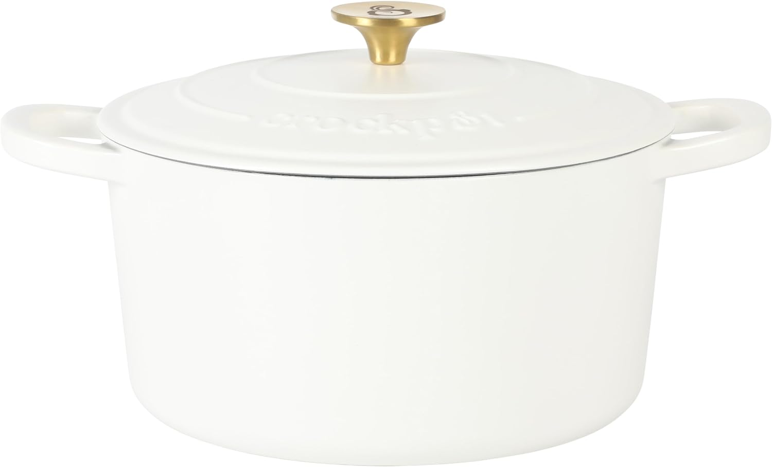 Crock Pot Artisan 6-Quart Round Dutch Oven - Matte Linen White w/Gold Knob, Gradient Red, or Teal Ombre