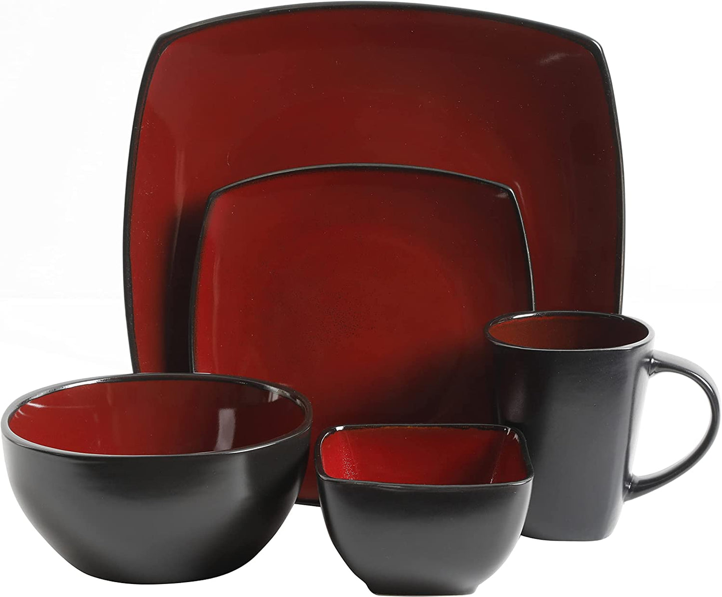 Gibson Elite Soho Lounge Square 40-Piece Reactive Stoneware Dinnerware Set