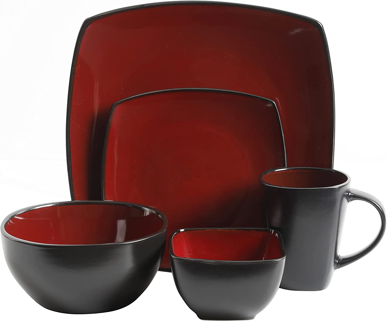 Gibson Elite Soho Lounge Square 40-Piece Reactive Stoneware Dinnerware Set