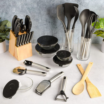 Gibson Home 95-Piece Complete Kitchen Starter Kit - Dinnerware, Cookware, Bakeware, Kitchen Tools