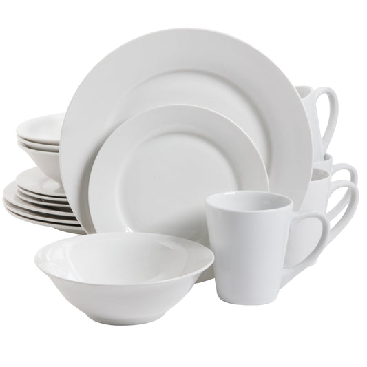 Gibson Home Noble Court 16-Piece Dinnerware Set, Service for 4, Bowls and Dinner Plates