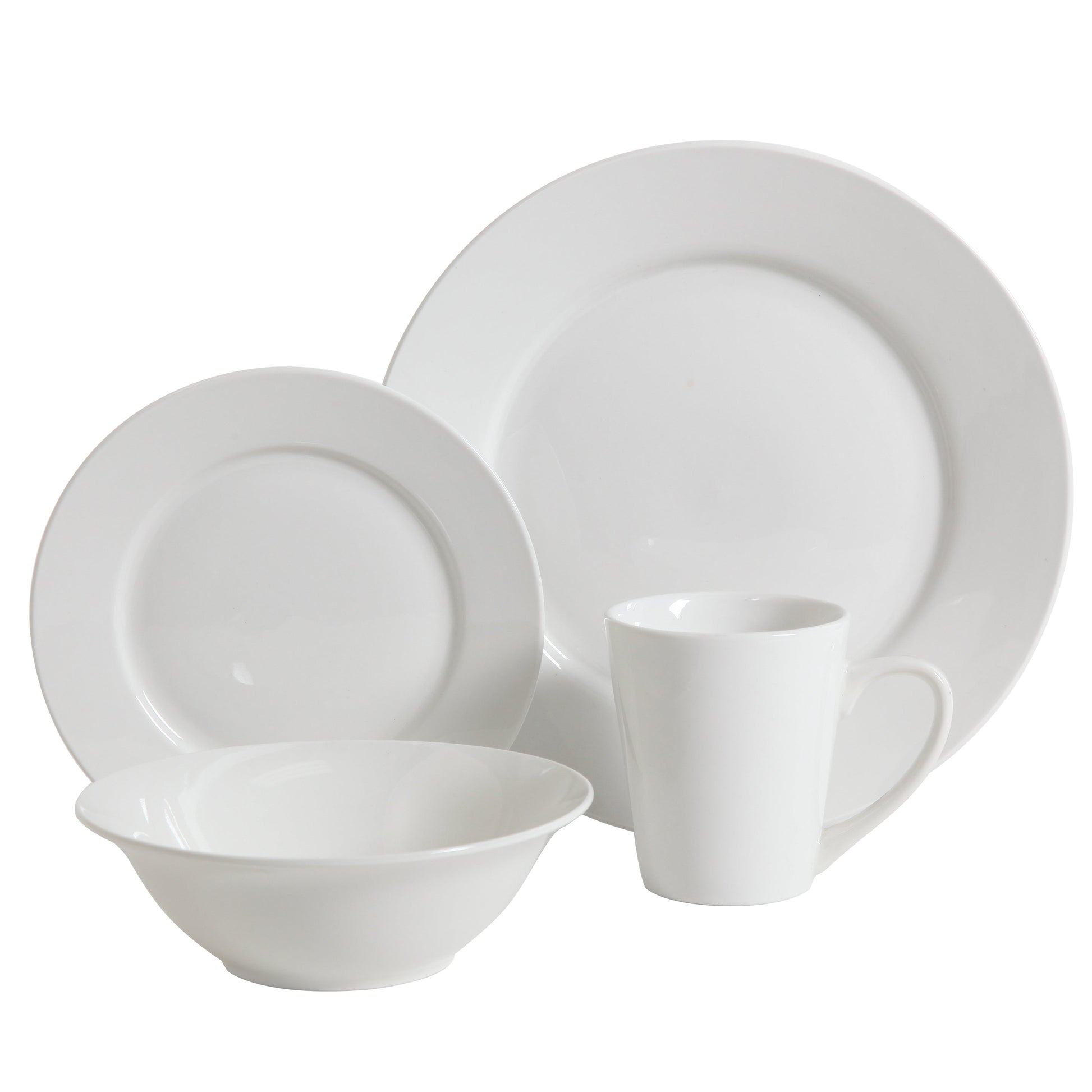 Gibson Home Noble Court 16-Piece Dinnerware Set, Service for 4, Bowls and Dinner Plates