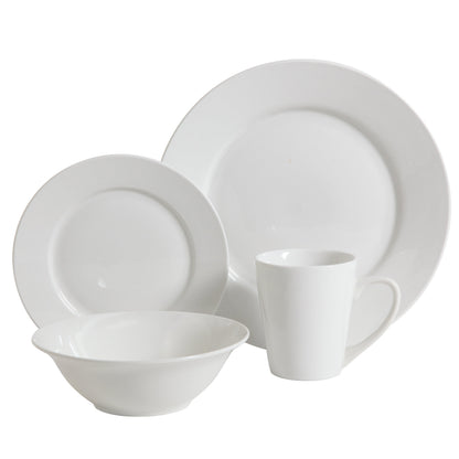 Gibson Home Noble Court 16-Piece Dinnerware Set, Service for 4, Bowls and Dinner Plates