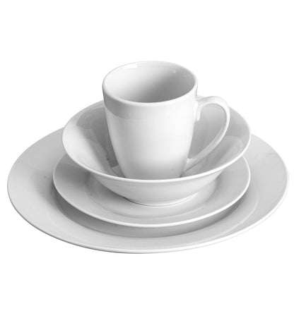 Gibson Home Noble Court 16-Piece Dinnerware Set, Service for 4, Bowls and Dinner Plates