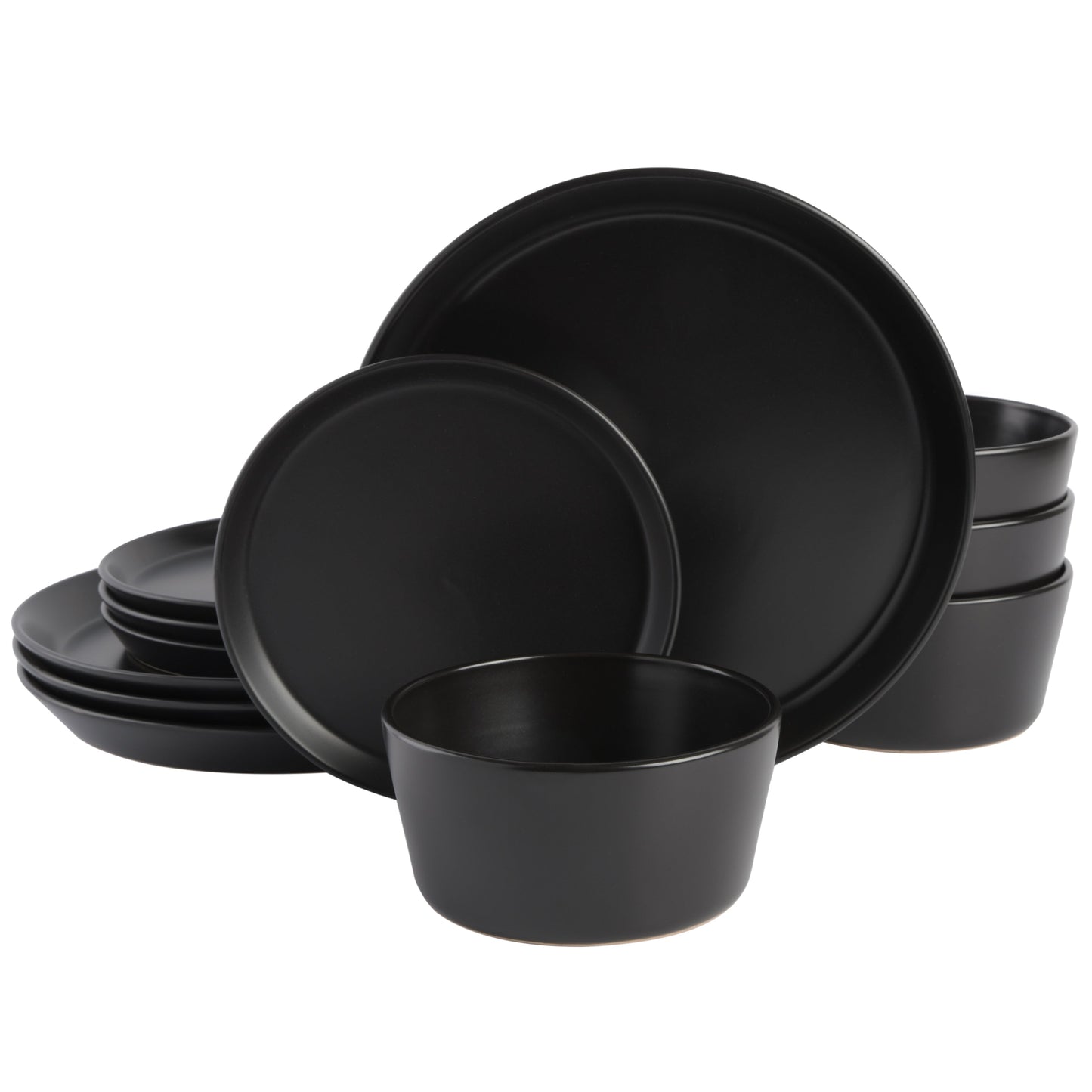 Gibson Home Sofia 12-Piece Coupe Matte Glaze Stoneware Dinnerware Set