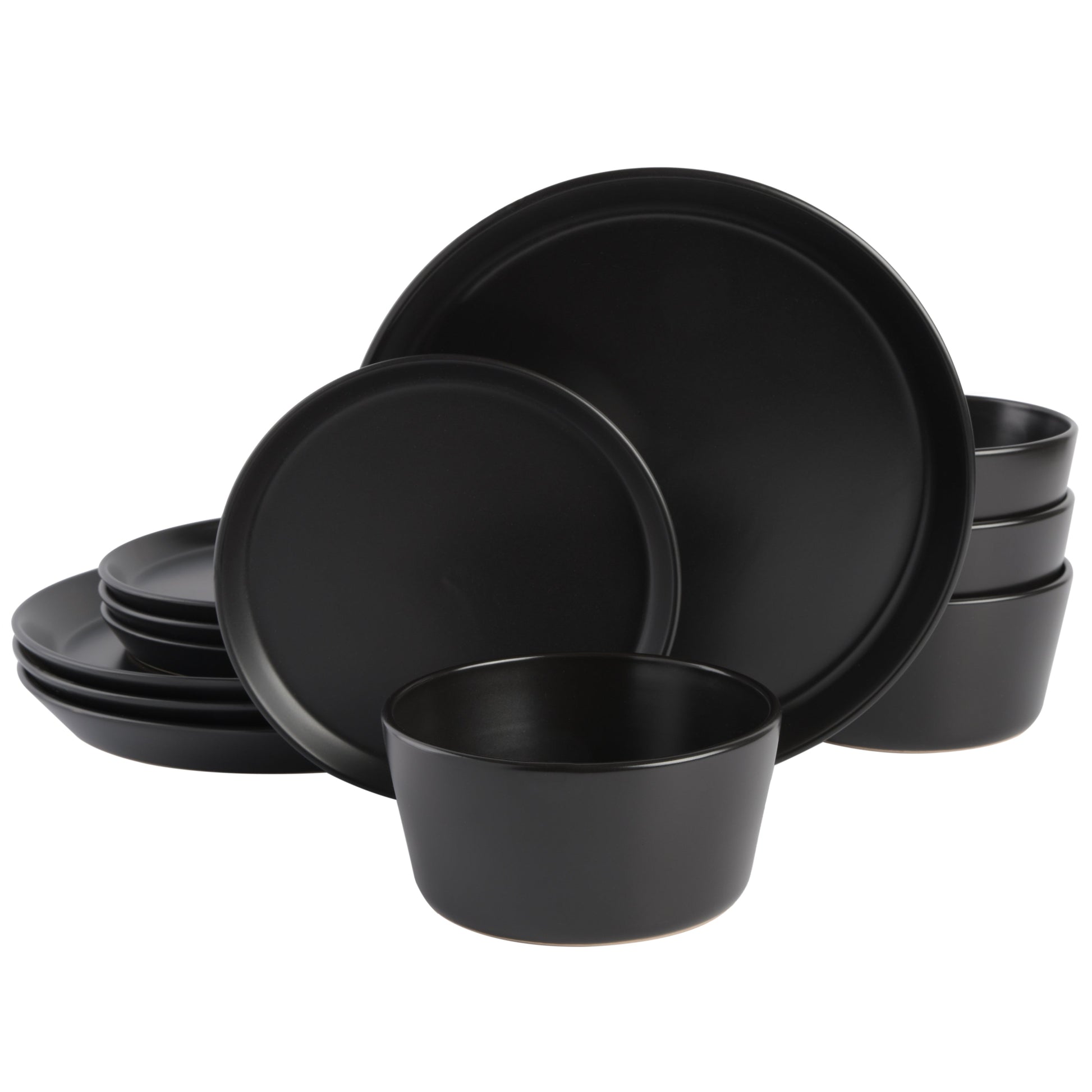 Gibson Home Sofia 12-Piece Coupe Matte Glaze Stoneware Dinnerware Set