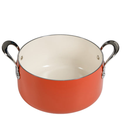 Bloomhouse 6-Quart Aluminum Enamel Dutch Oven w/ Non-Stick Non-Toxic Ceramic Interior and Ceramic Steamer Insert