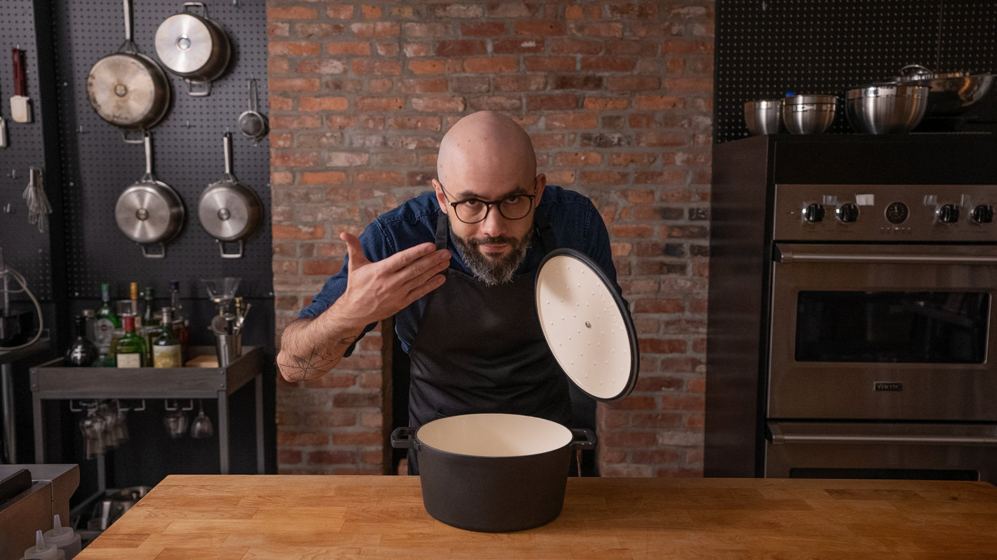 Babish 6-Quart Round Matte Enamel Cast Iron Dutch Oven Pot With Lid