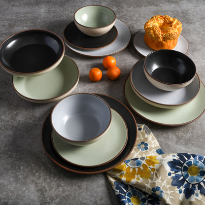 Gibson Elite Contempo Classic 16-Piece Double Bowl Terracotta Dinnerware Set