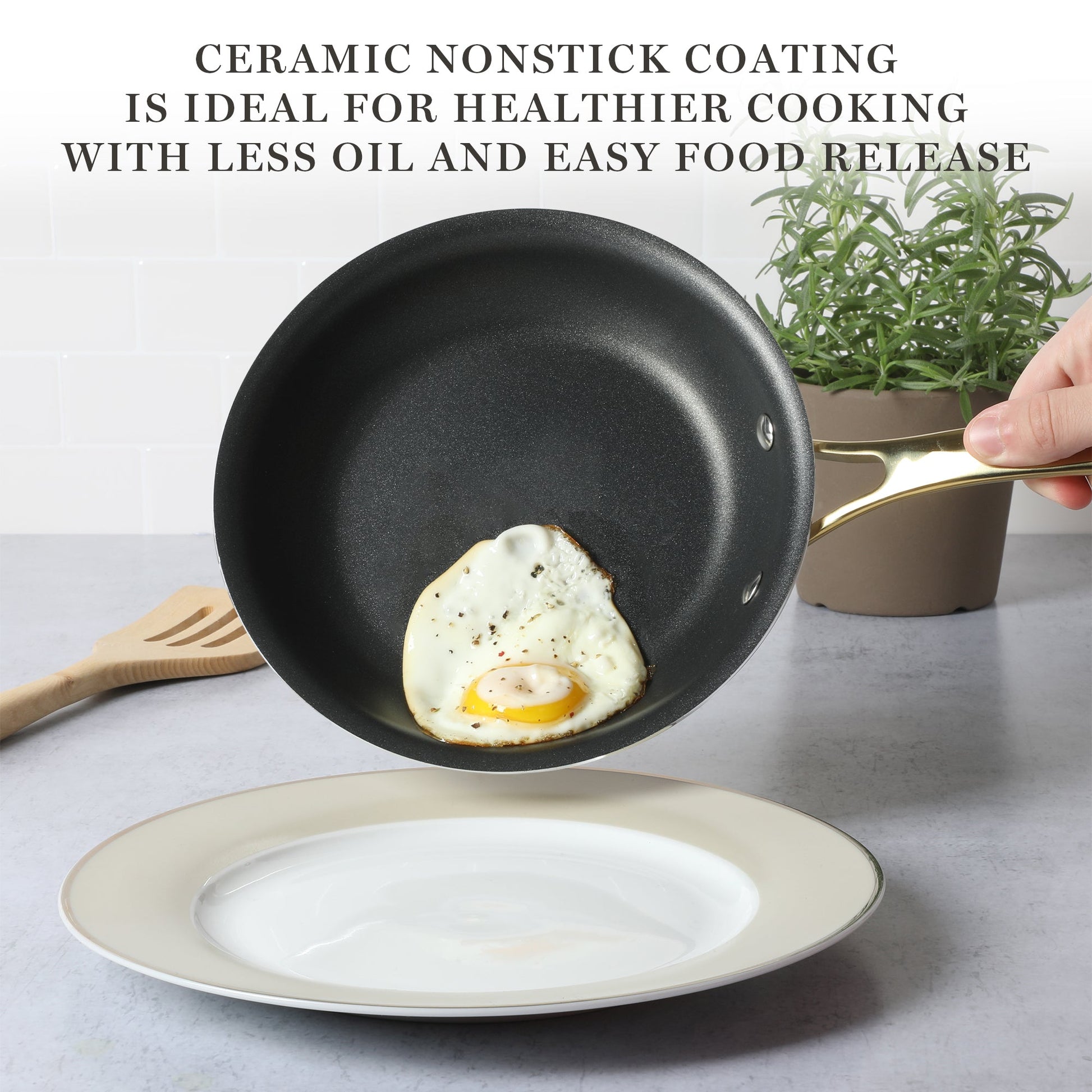 Martha Stewart Lockton 14-Piece Heavy-Gauge Premium Non-Stick Aluminum Cookware Combo Set (Pots, Pans, and Tools)