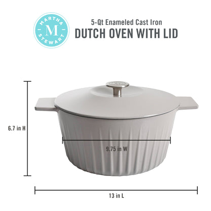 Martha Stewart Eastholm 5-Quart Enameled Cast Iron Dutch Oven
