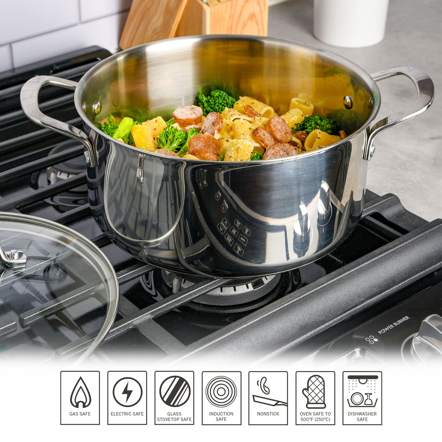 Martha Stewart Castelle 5-Quart Stainless Steel Dutch Oven