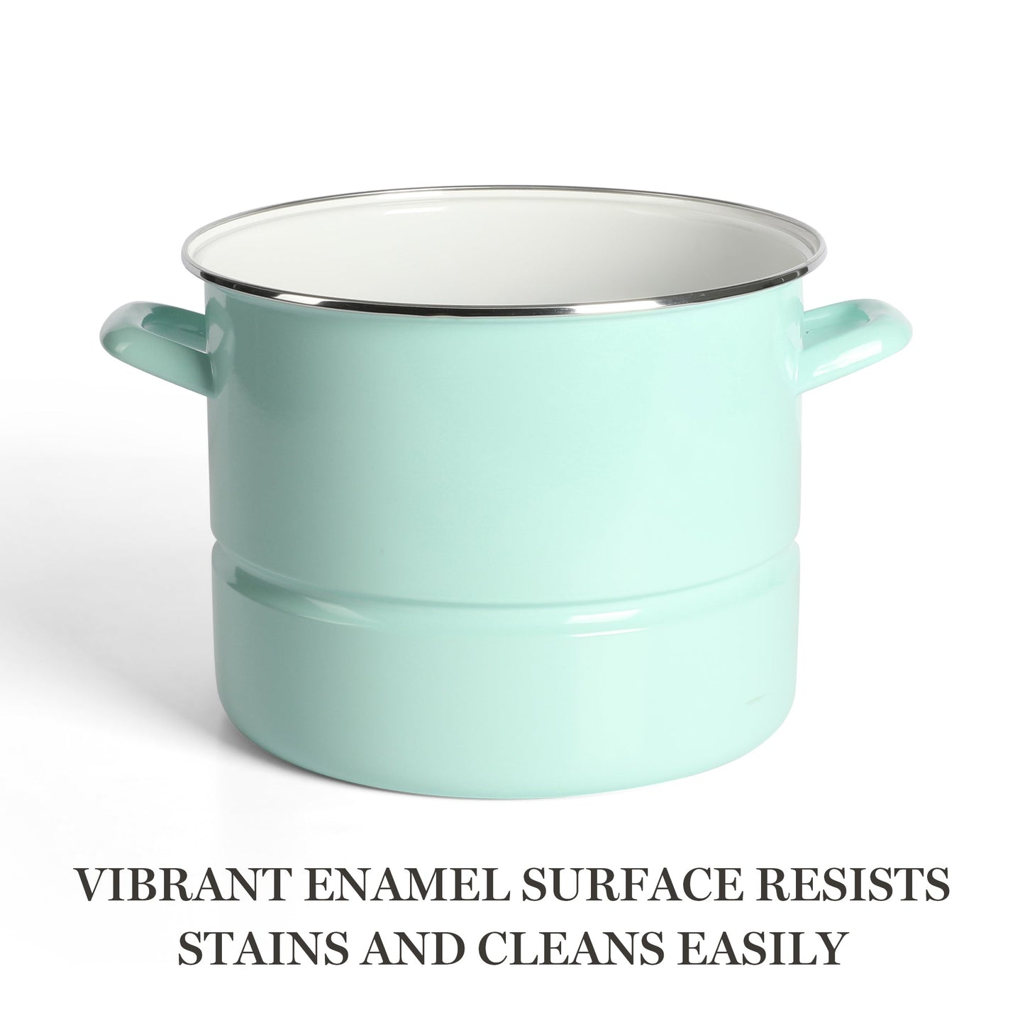 Martha Stewart Thayer 16-Quart Enamel on Steel Steamer Pot w/ Stainless Steel Insert