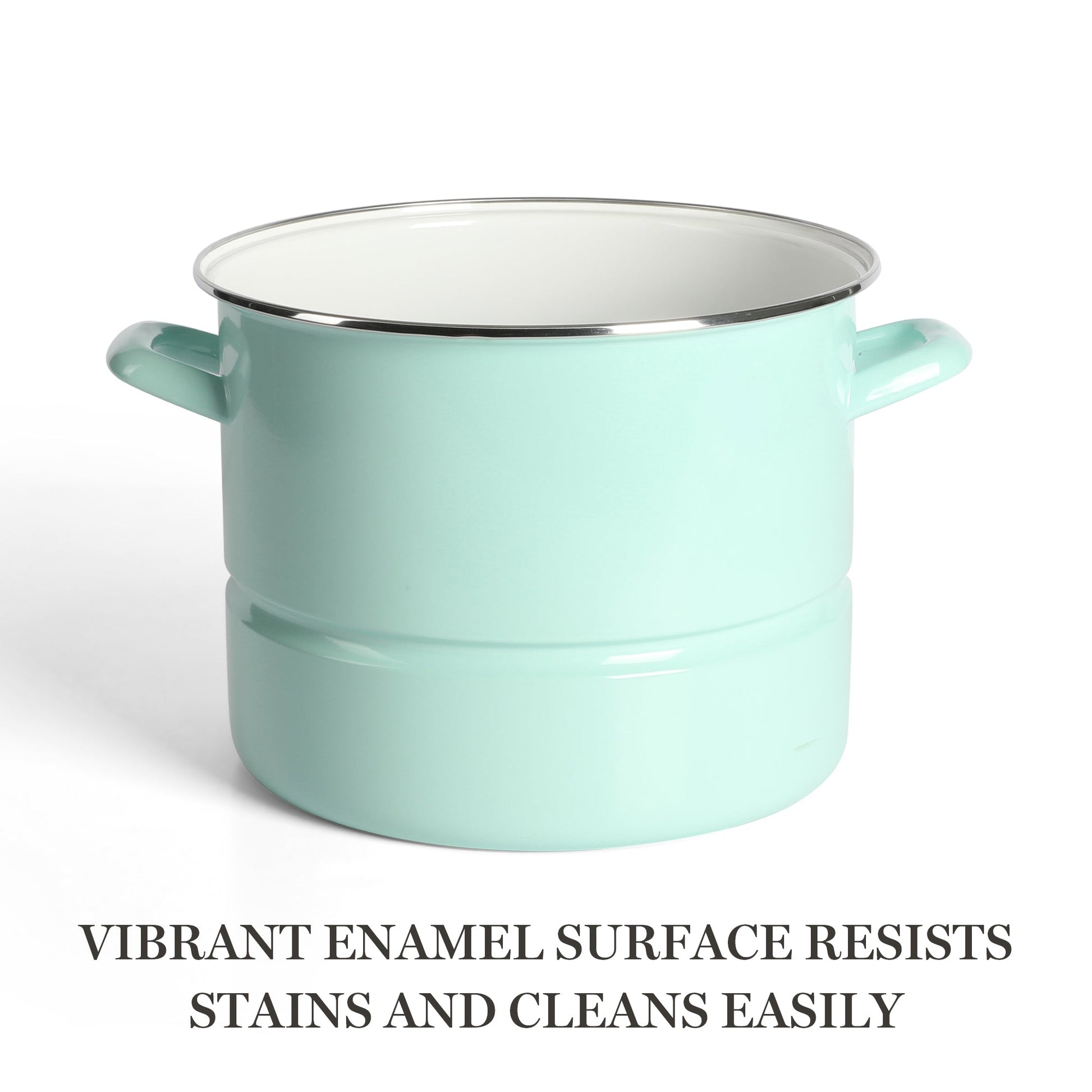 Martha Stewart Thayer 16-Quart Enamel on Steel Steamer Pot w/ Stainless Steel Insert