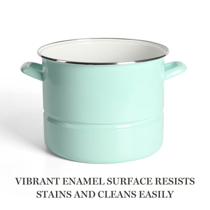 Martha Stewart Thayer 16-Quart Enamel on Steel Steamer Pot w/ Stainless Steel Insert