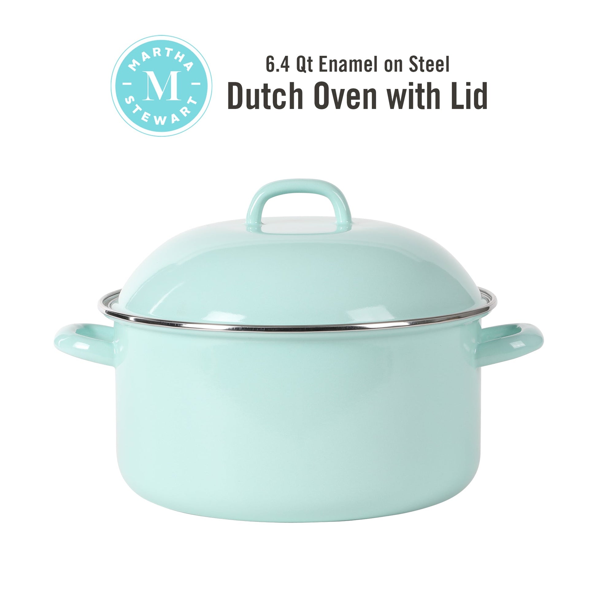 Martha Stewart 6-Quart Enamel on Steel Dutch Oven - Martha Blue