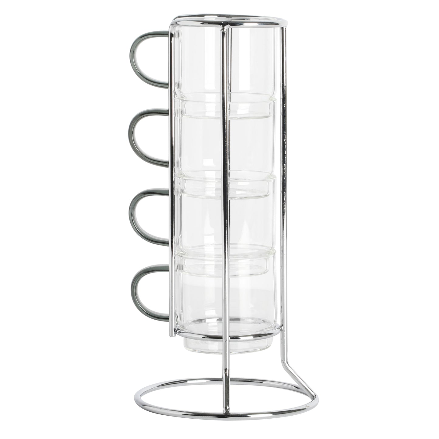 Gibson Elite Soho Lounge 4-Pack 3.8oz Glass Espresso Cup Set w/ Rack