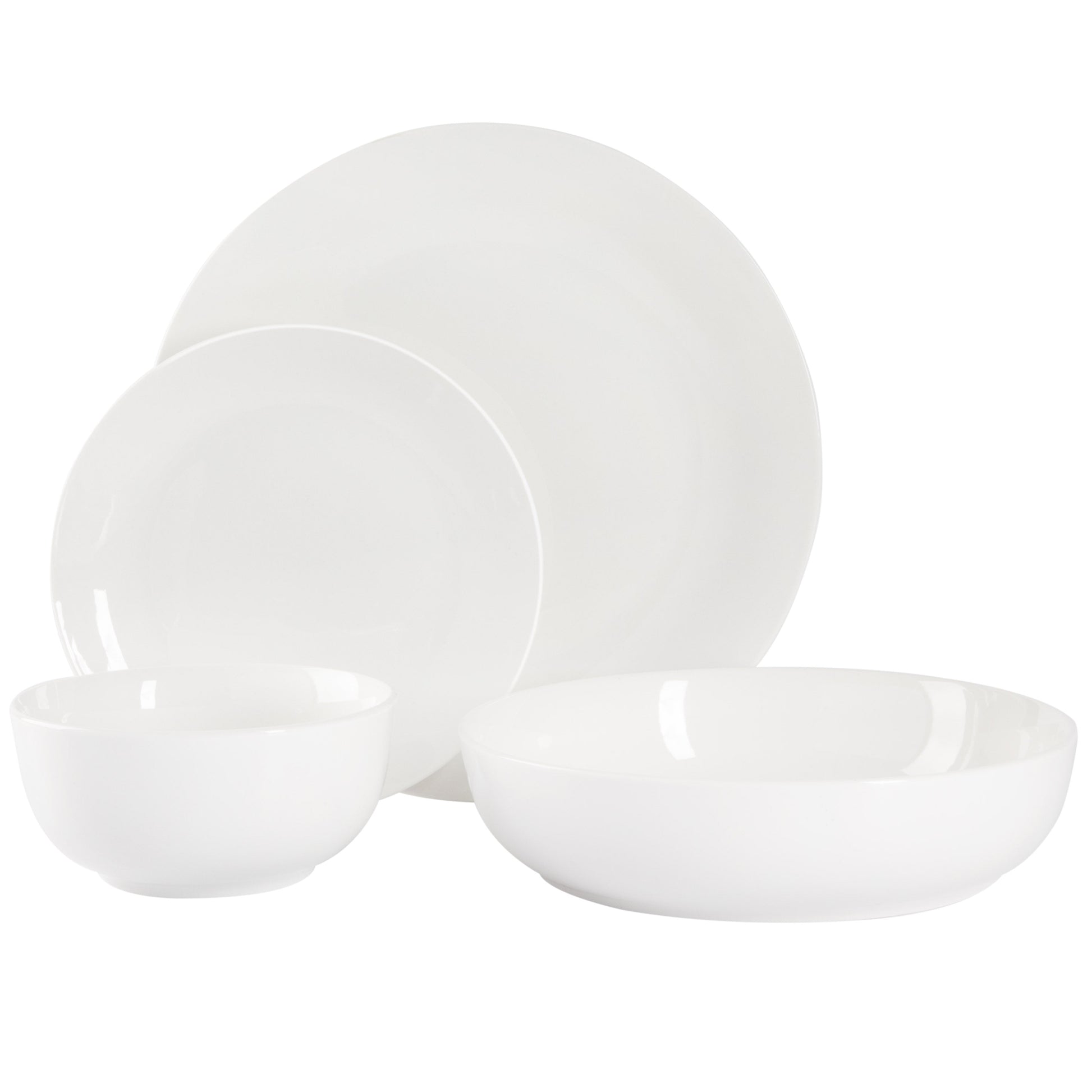 Gibson Home Gracious Dining 16-Piece Double Bowl Porcelain Dinnerware Set