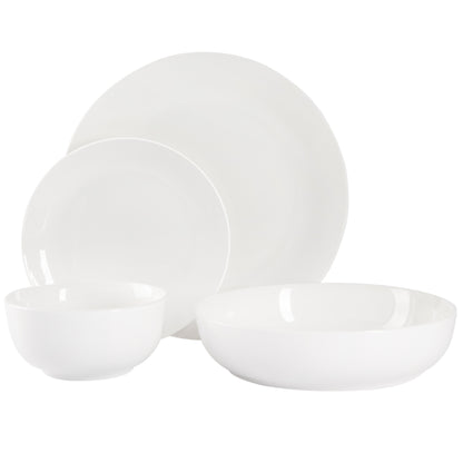 Gibson Home Gracious Dining 16-Piece Double Bowl Porcelain Dinnerware Set