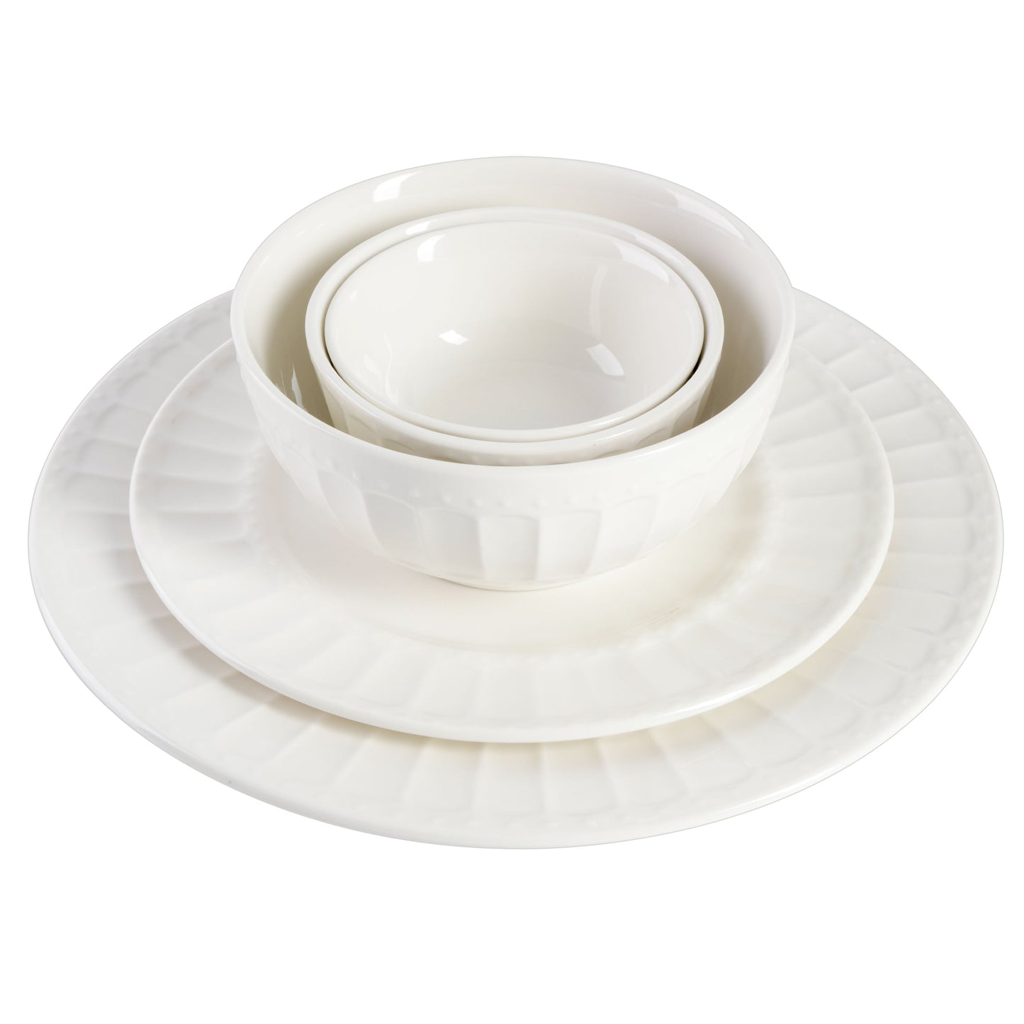 Gibson Home Gracious Dining Gourmet Expressions 40-Piece Embossed Porcelain Dinnerware Set