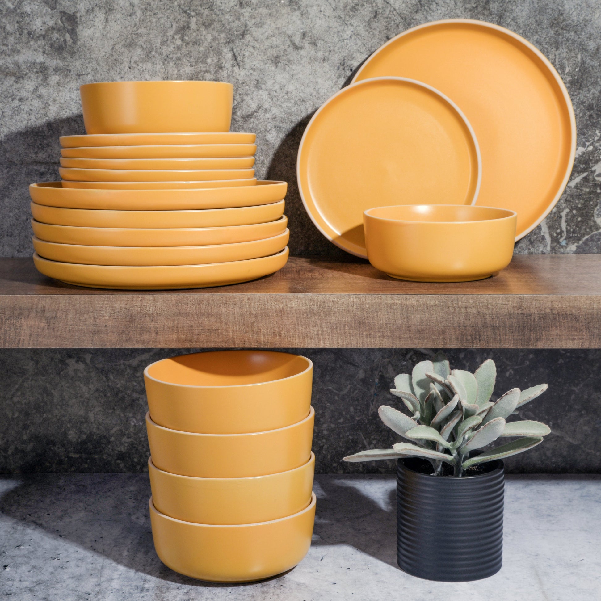 Gibson Home Zuma 18-Piece Stoneware Dinnerware Set