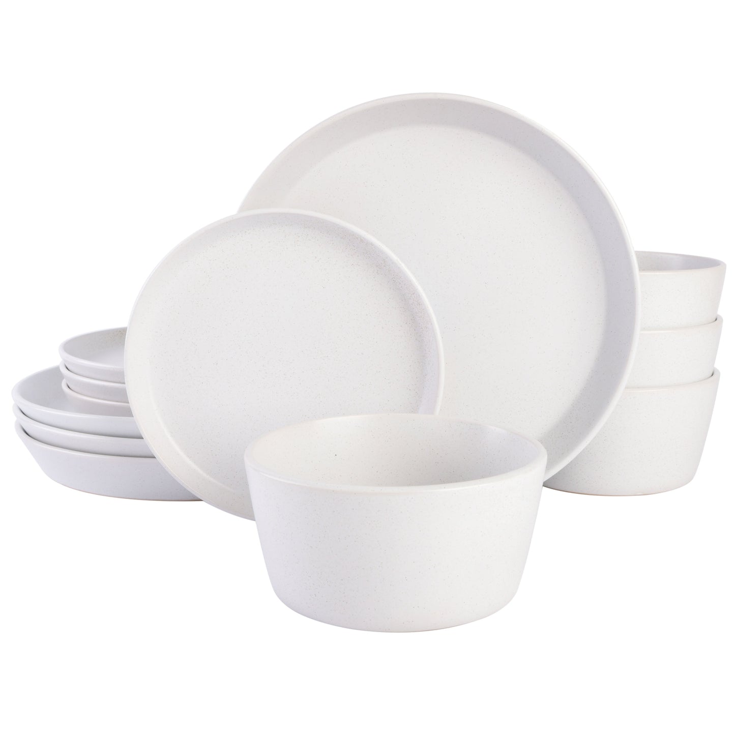 Gibson Home Sofia 12-Piece Coupe Matte Glaze Stoneware Dinnerware Set