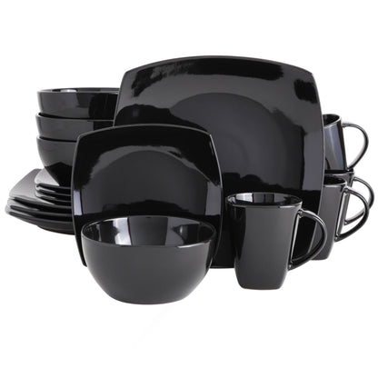 Gibson Elite Soho Lounge Square 16-Piece Stoneware Dinnerware Set