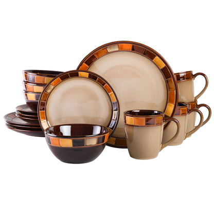 Gibson Elite Casa Estebana 16-Piece Reactive Stoneware Dinnerware Set