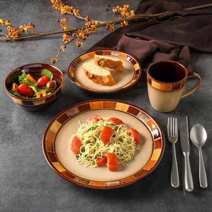 Gibson Elite Casa Estebana 16-Piece Reactive Stoneware Dinnerware Set