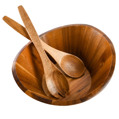 Gibson Home Sherwood Salad Bowl w/ Matching Serving Spoon & Fork