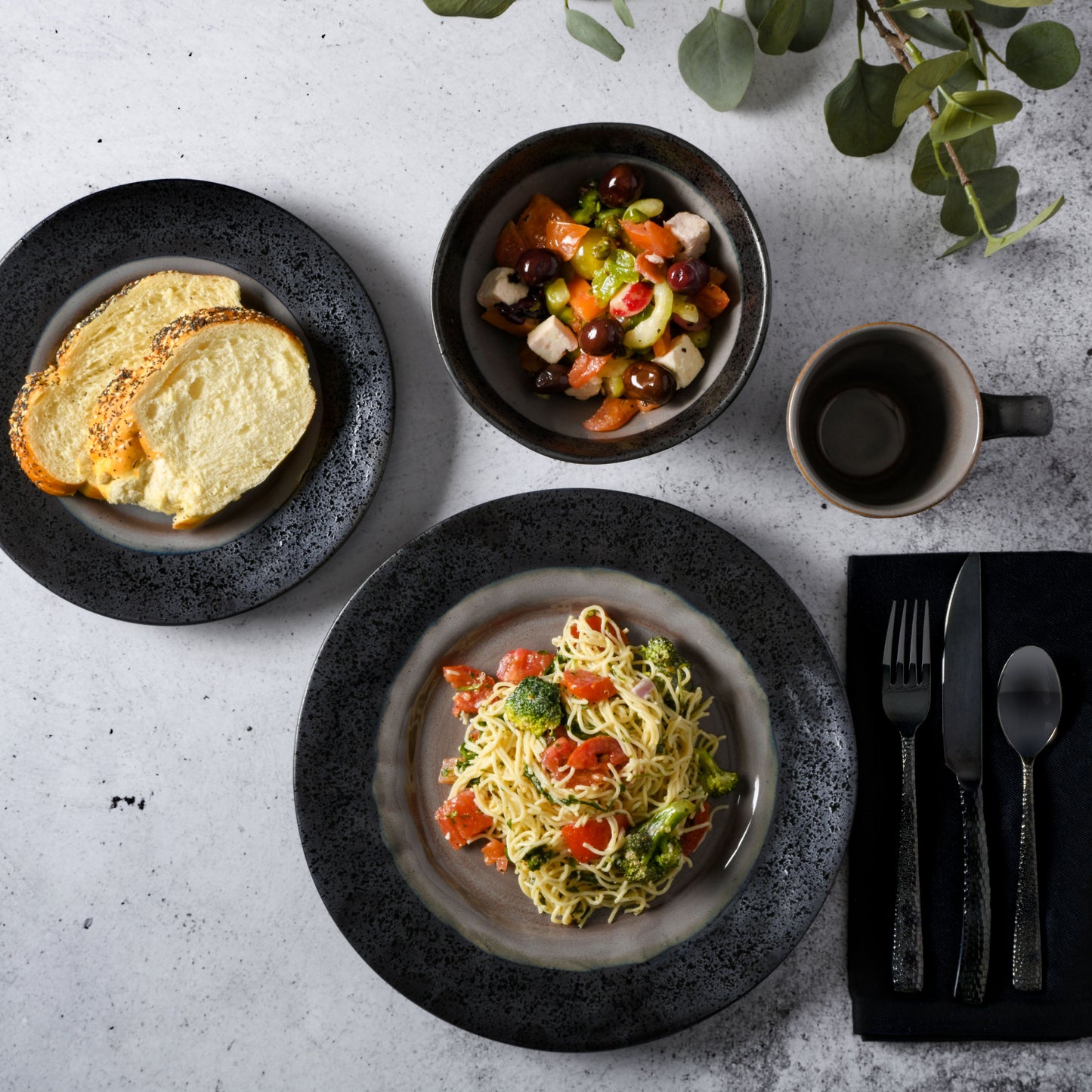 Gibson Elite Dragonstone 16-Piece Reactive Stoneware Dinnerware Set